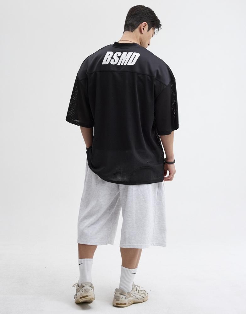 Biseuteumodeu Simple Rugby Jersey Oversized Short Sleeve T-Shirt