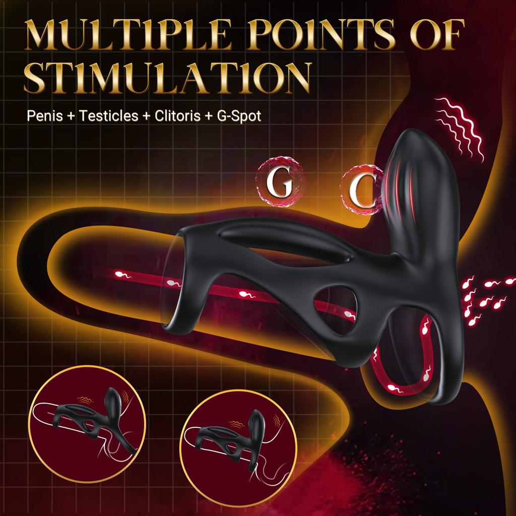 Vibrating Penis Ring, Sex Toys for Men, Penis Sleeve with 10 Vibration Modes, Penis Vibrator Extender,Dual Motor Testicles,G-spot Stimulation,Sex Toys