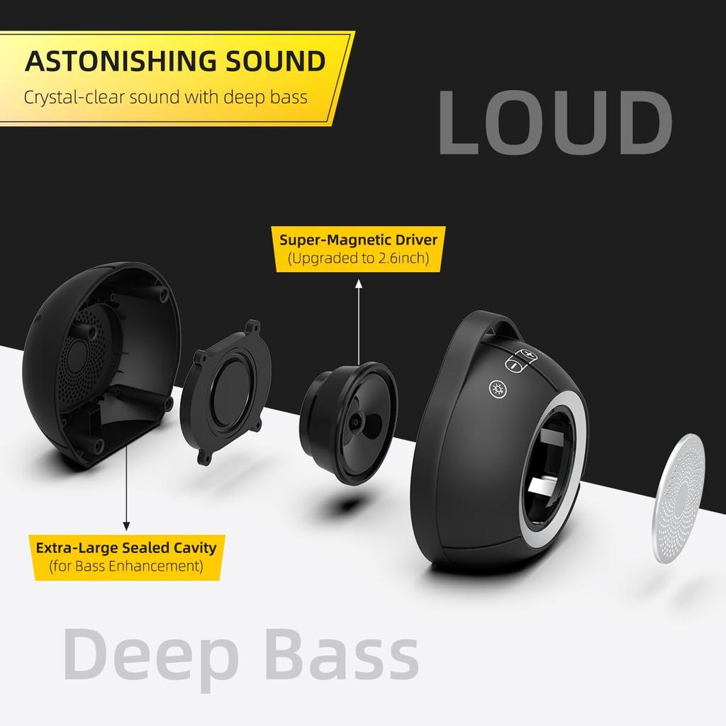 LLR096 Ball Shape USB Mini Desktop Speaker 5W Wired Subwoofer with RGB Light for PC Laptop