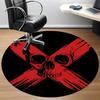 1pc Skull Crossbones Chair Carpet for Office, Round Non Slip Durable Large Size Office Carpet, Suitable for Office