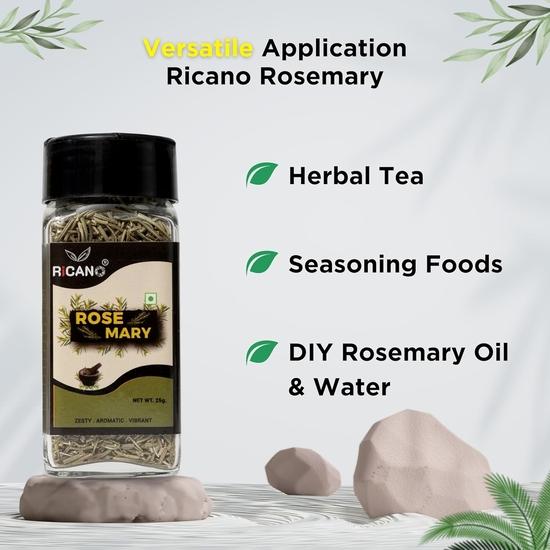 Ricano Rosemary Leaves 25g | Ideal for Cooking & Marinades | Pure & Aromatic | Long Shelf Life | Healthy Culinary Spice (25g, Pack of 1)