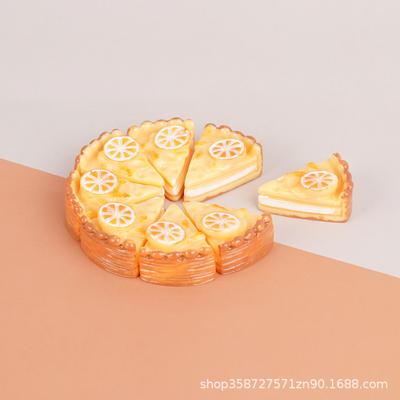 Resin Cake Edible Game Mini Playhouse Triangle Orange Cake Doll House Miniature Diy Decorative Patch