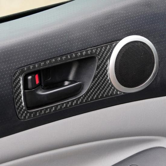 Carbon Fiber Interior Front Door Handle Cover Trim For Toyota Tacoma 2012-15