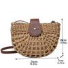 Hollowed Out Weave Straw Shoulder Bag Bohemian Beach Bag Semicircle Crossbody Bag  Messenger Bags