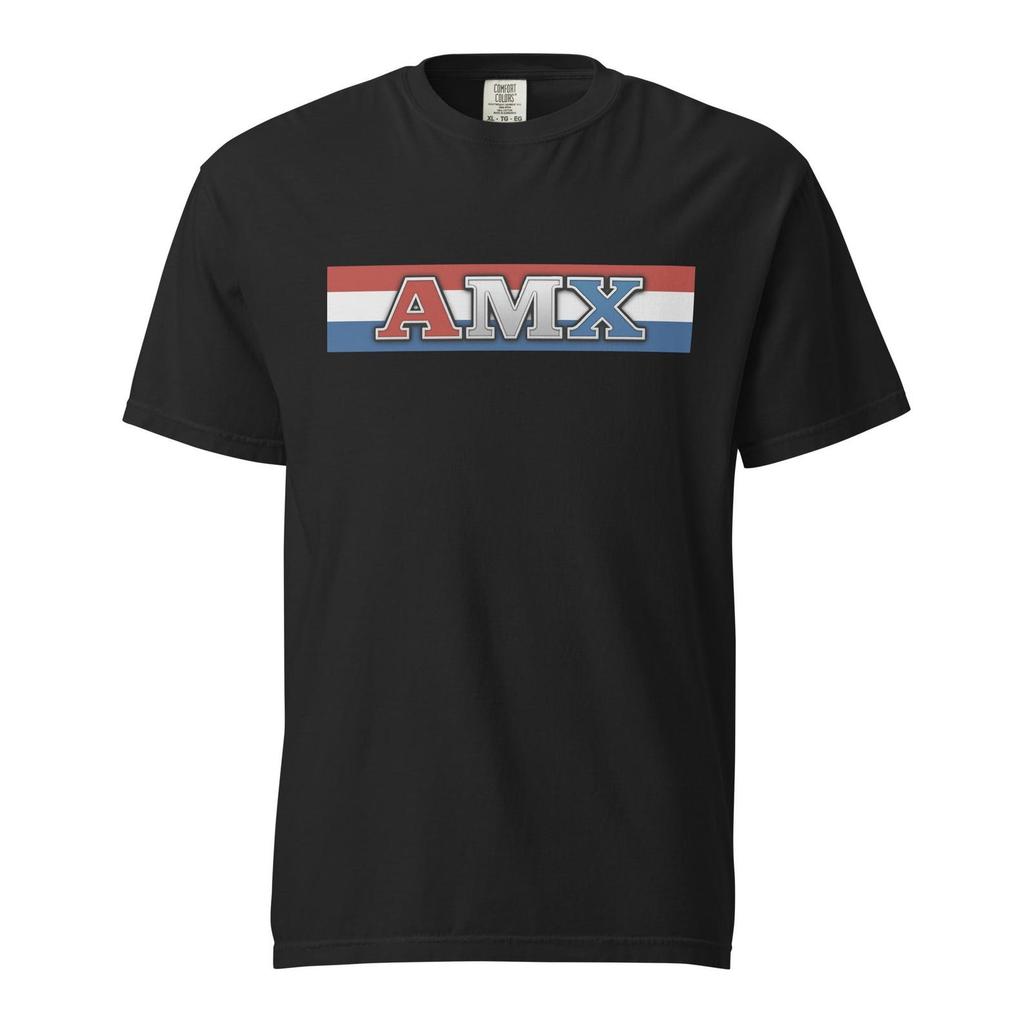 AMX – Garment-Dyed Heavyweight T-Shirt – AMC American Motors Corporation Racing Logo Tee