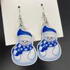 Retro Christmas Reindeer Wood Earrings - Long Festive Design