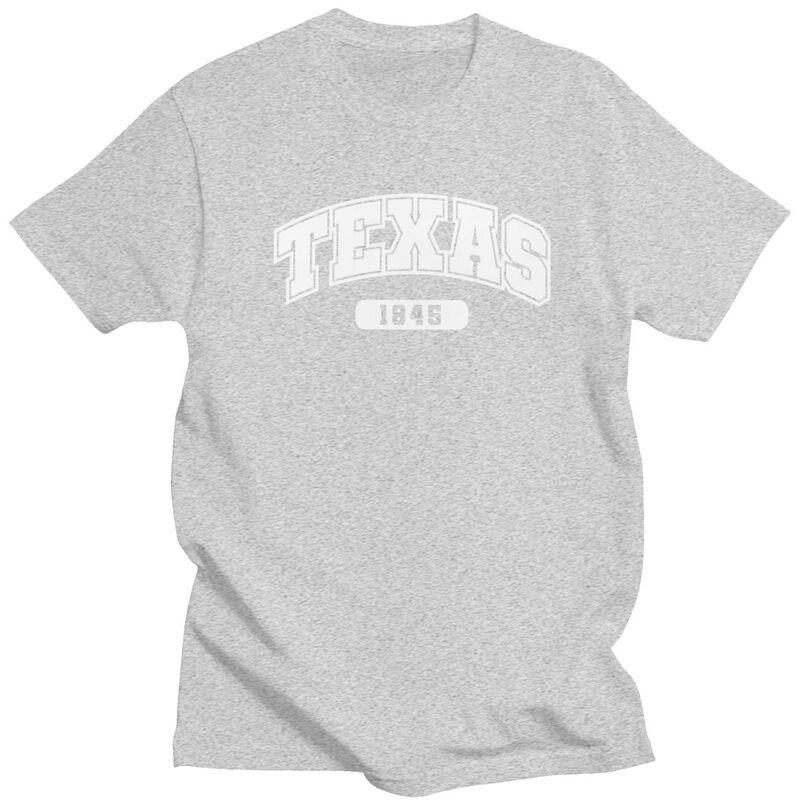 Texas Collegiate Style 1845 T Shirt for Men 100 Cotton Tshirts Humor Streetwaer Short Sleeve Tee Shirt Slim Fit Clothing