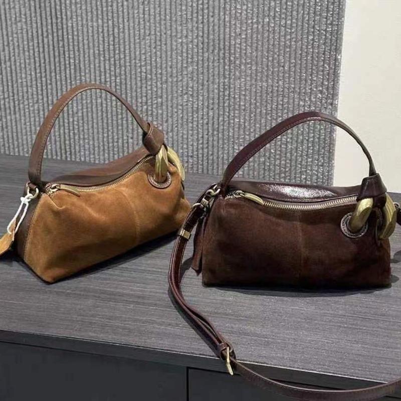 Yogodlns Geantă de umăr la modă pentru femei Piele de căprioară sintetică Genți de mână de damă Geantă hobo mică Genți messenger crossbody pentru doamne