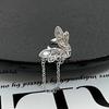 Korean Style Simple All-Match Tulip Chain Ear Clip Temperament Light Luxury Zircon Ear Bone Clip For Women  Jewelry