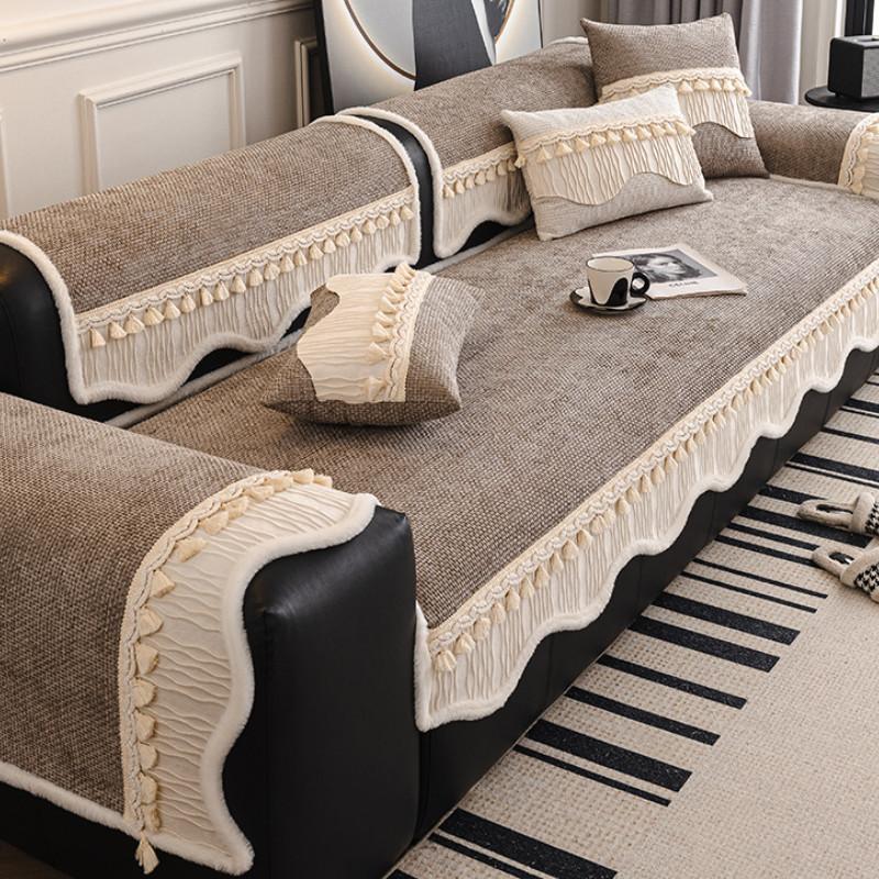 1pcs Simple Chenille Sofa Mat All Seasons Universal Non-slip Cat-scratch-proof Furniture Protector for Home Decoration