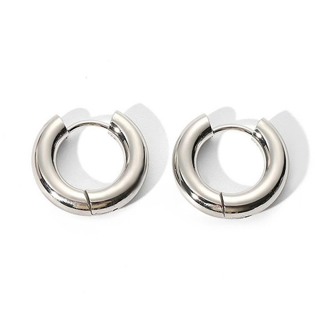 Trendy minimalist polished stainless steel heart-shaped geometric stud earrings for women, fashionable and high-end