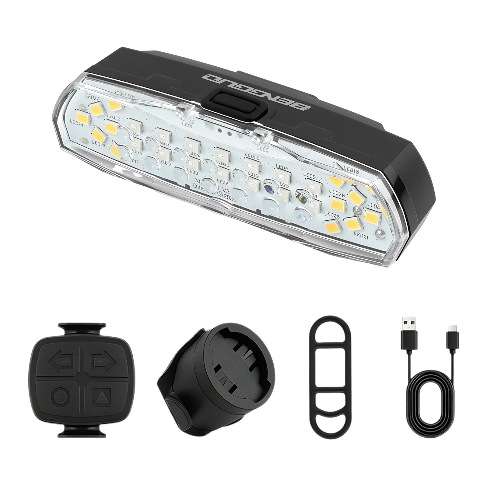 LED Bicycle Remote Control Rear Light 5 Modes Cycling Warning Flashlight Rechargeable MTB Tail Lights for Outdoor Travel Cycling белый