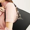 Unique Irregular Pearl Bow Keychain Alloy Beads Crystal Rhinestones Accent Phone Chain Fashion Jewelry Gift