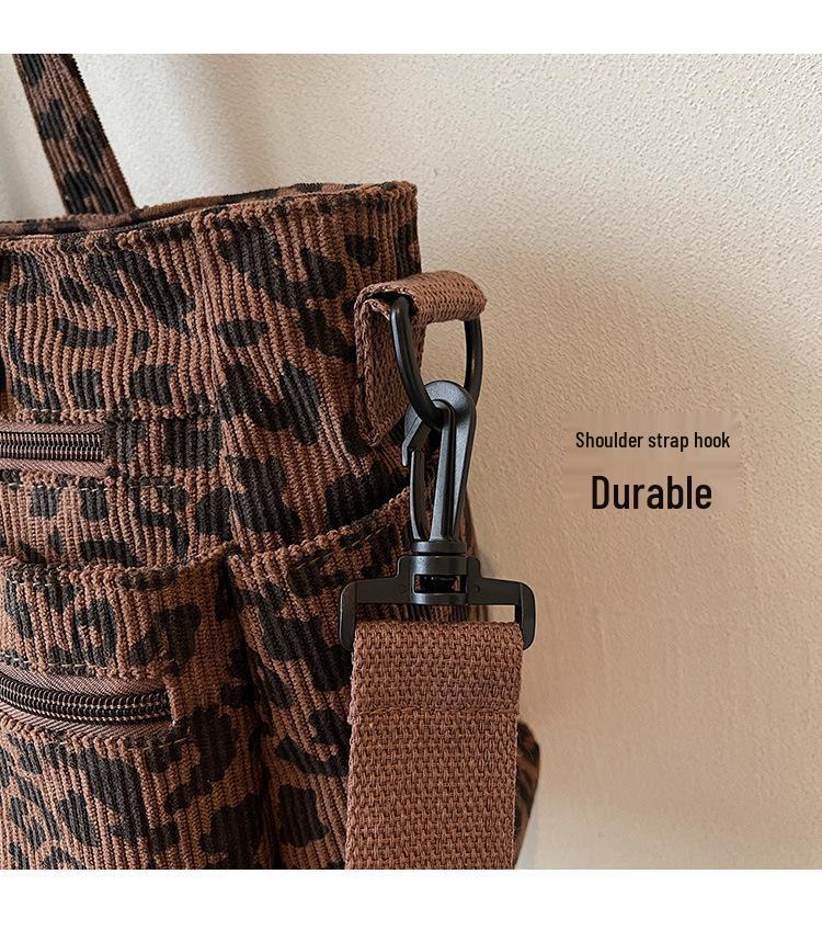 Women's Leopard Print Tote: Versatile Large Capacity Shoulder & Crossbody Bag