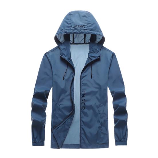 Sun Protection Coat Solid Color Drawstring Summer Relaxed Fit Hood Outdoor Windbreaker for Camping Hiking Fishing Riding