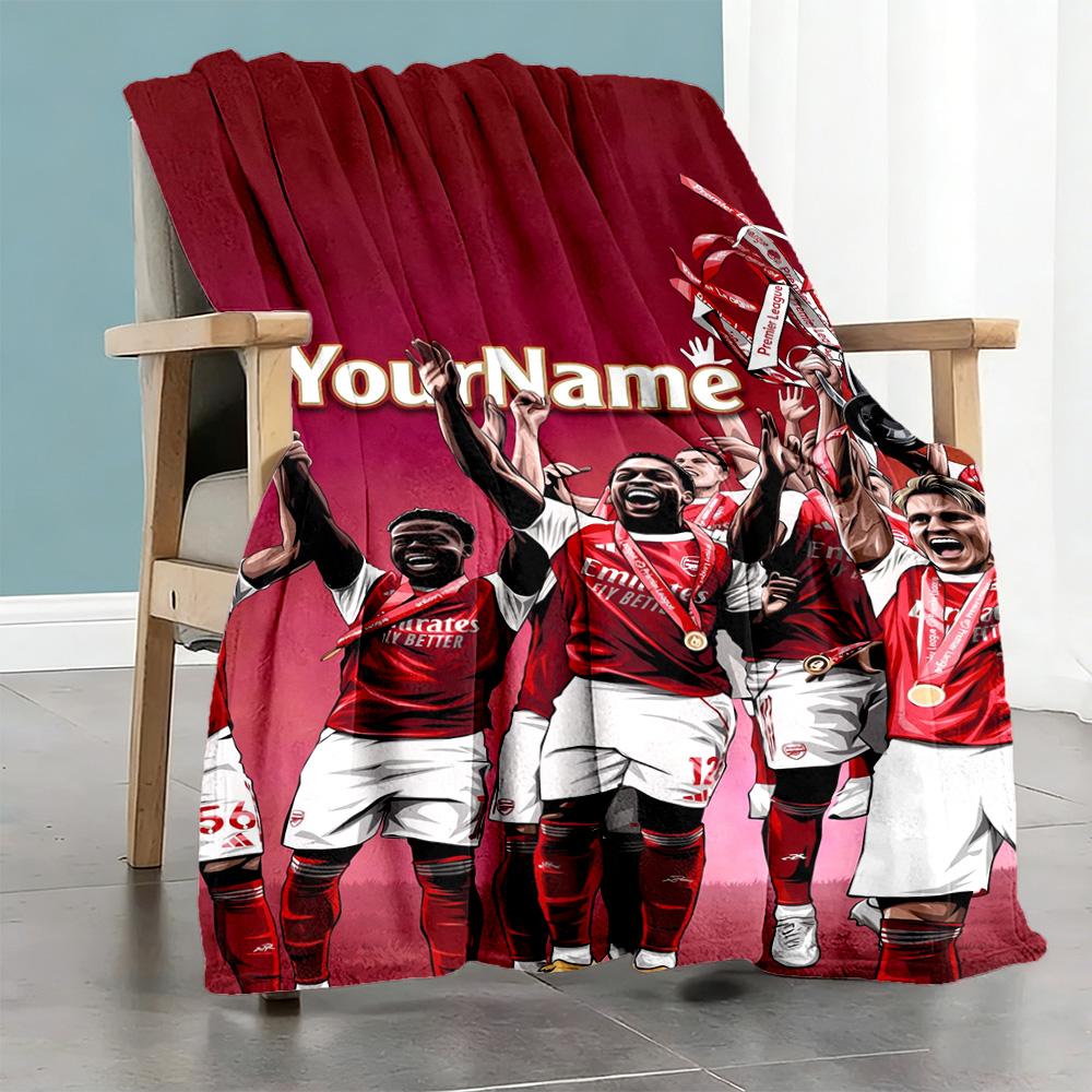 Arsenal Personalized Name Blanket Lightweight Personalized Blanket Soft Warm Cozy for Seaside Chair Office Chair Sofa Four Seasons Multipurpose
