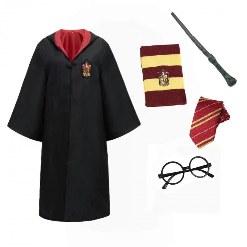 Harry Potter 6-piece magical wizard role-playing fancy dress cloak costume 