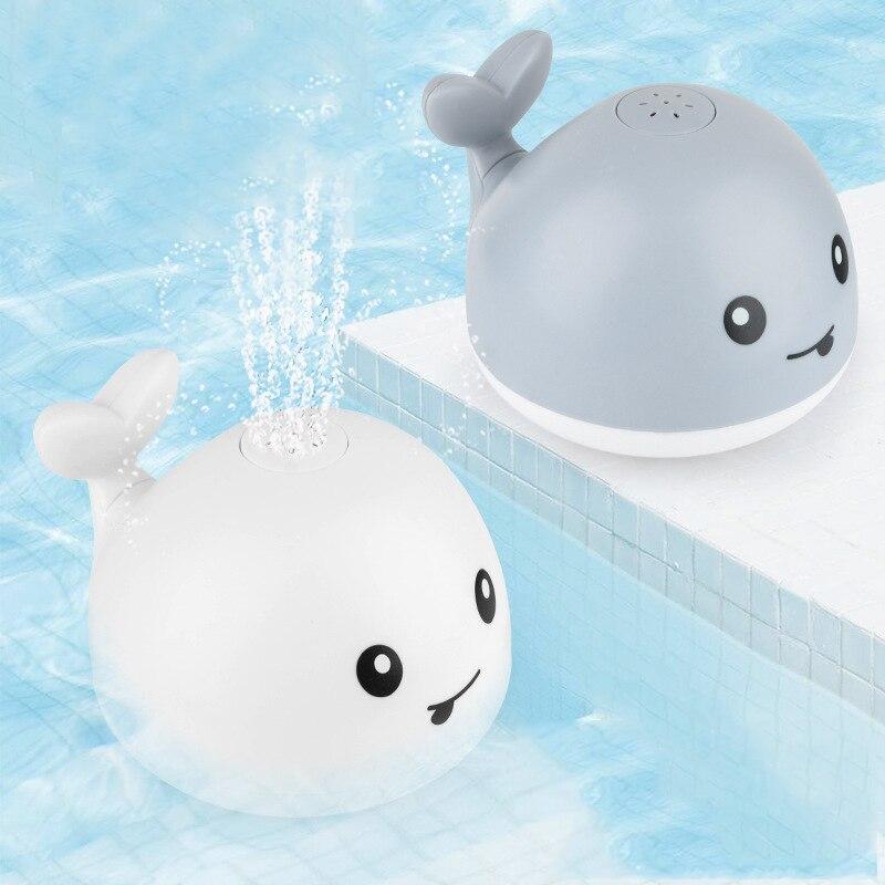 Electric Cartoon Whale Flashing Ball Water Squirting Sprinkler Baby Bath Toy Automatic Squirting Water Baby Bath Toy