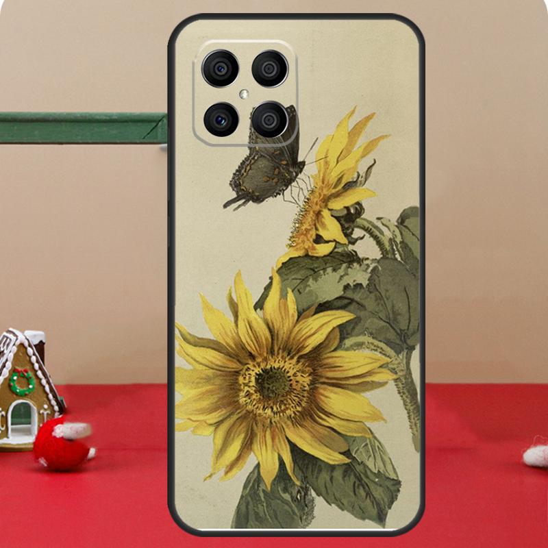 Beautiful Yellow Sunflower Case For Honor Magic 8 5 6 7 Lite Honor 400 Pro 200 70 90 X8c X8b X9a X9b X9c X9d Win Cover