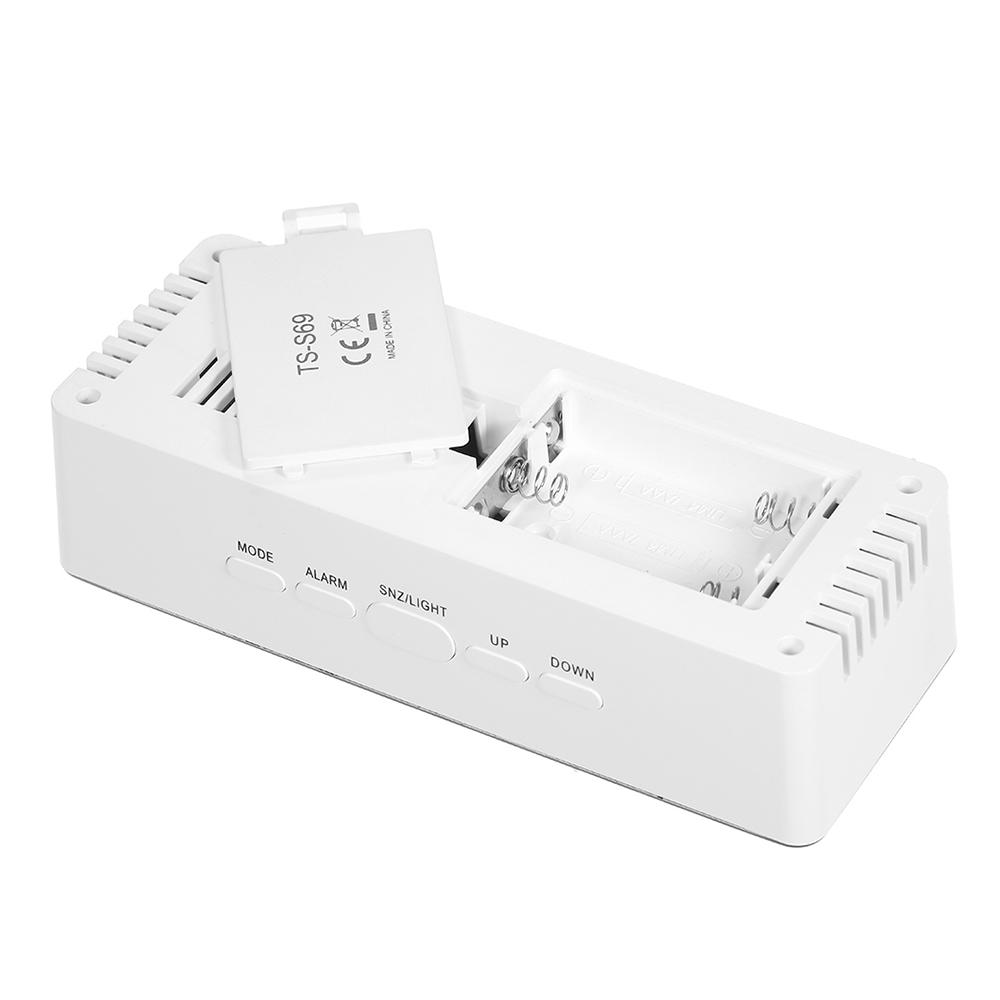 Multifunctional Plastic Mirror LED Night Light Thermometer Digital Wall Clock Lamp Alarm Clock