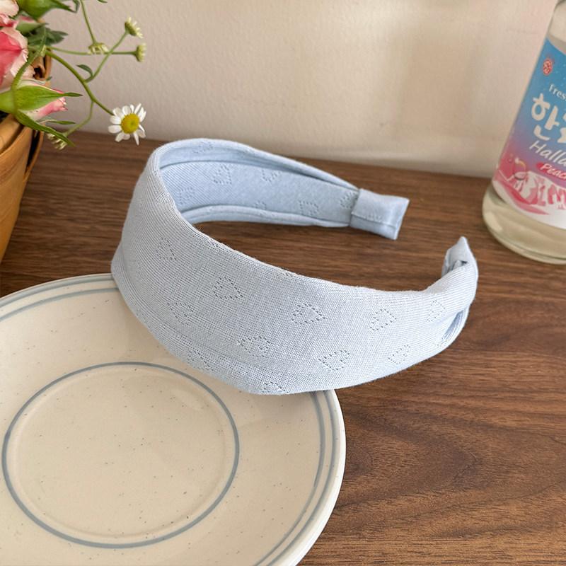 

Korean Wide Band Fabric Headband Cover Slim Face Non-Slip Comfortable Turban Style Headwrap Spring Summer Daily Hair Accessories синій