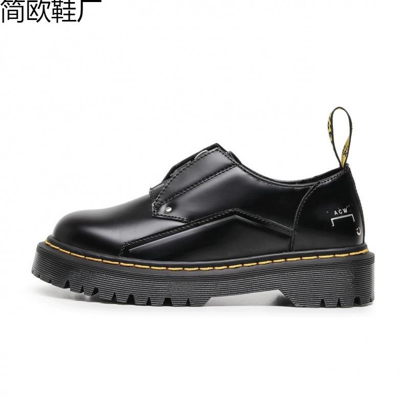 Thick-soled low-top British round-head casual couple shoes big lazy foot