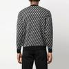 Emporio Armani FW22 Geometric Pattern Logo Knit Long Sleeve Pullover Sweatshirt Men Sweatshirt Black 6L1MXX-1MCQZ-F633