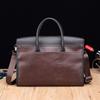 Crazy Horse Leather Men's Bag Retro Briefcase Business Men's Handbag Horizontal One-shoulder Diagonal Computer Bag