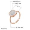 Luxury Full Natural Zircon Square Rings For Women  Rose Gold  Color Mix Setting Daily Bride Wedding Fine Jewelry