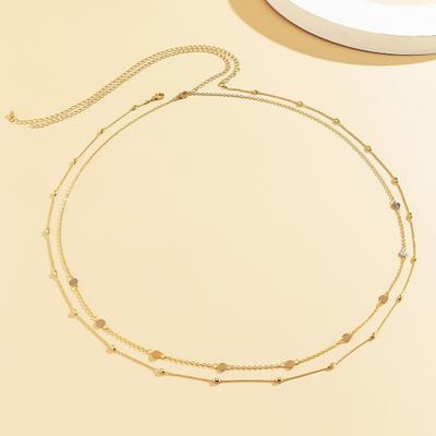 2Pcs Body Chains Sexy Double Layer Adjustable Handmade Round Sequins Decorate Anti-rust Women Vintage