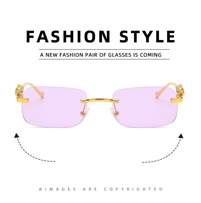 New Frameless Square Sunglasses Fashion Metal Sun Glasses Women Personalized Eyewear Outdoor Travel Gafas de sol