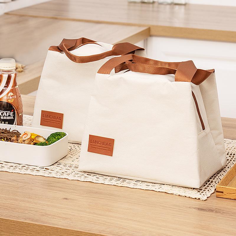 New Portable Insulation Bag Large Oxford Cloth Aluminum Foil Lunch Bag Simple Portable Fresh-keeping Picnic Lunch Bag