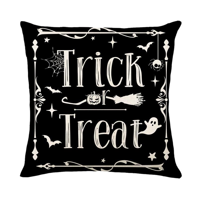 Spider Element Horror Halloween Pillowcase Comfortable Imitation Line Textured Pillowcase HAPPY HALLOWEEN