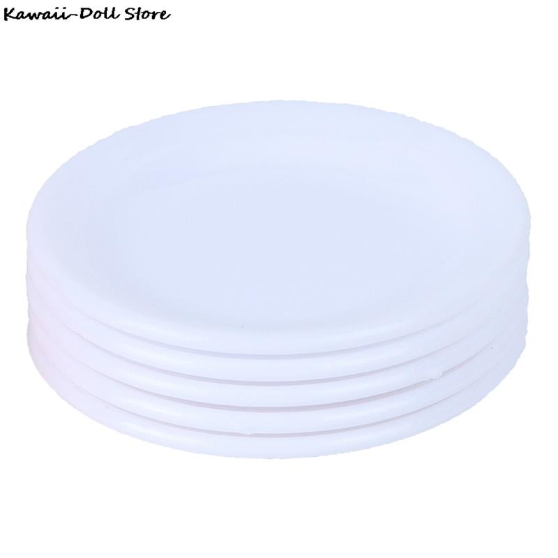 

5Pcs 1:12 Dishes Plate Tableware Dolls House Furniture Miniatures Kitchen Toy Best Gifts For Dollhouse Accessories білий