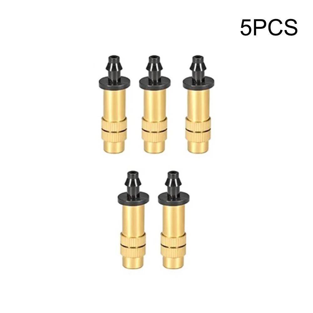 5pcs/10pcs Adjustable Copper Atomizing Nozzle Accessory Connector For Balcony, Garden, Potted Plants And Flower Watering