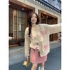 Women's Bow Cardigan Round Neck Single Breasted Sweet Knit Sweaters Thin Korean Style Casual Loose Woman Top