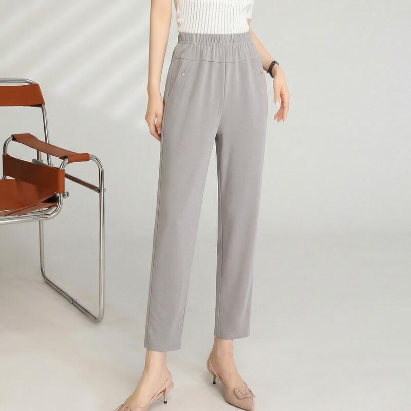 LangSha Women's High-Waist Casual Straight Leg Pants