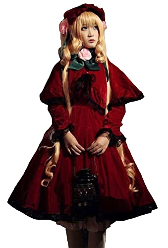 

Hosaku Co., Ltd. Rose Girl Crimson Girl Anime Cosplay Costume, Crimson, Women s, Lolita, School Festival, Festival, Event, Halloween, Christmas, 8-P