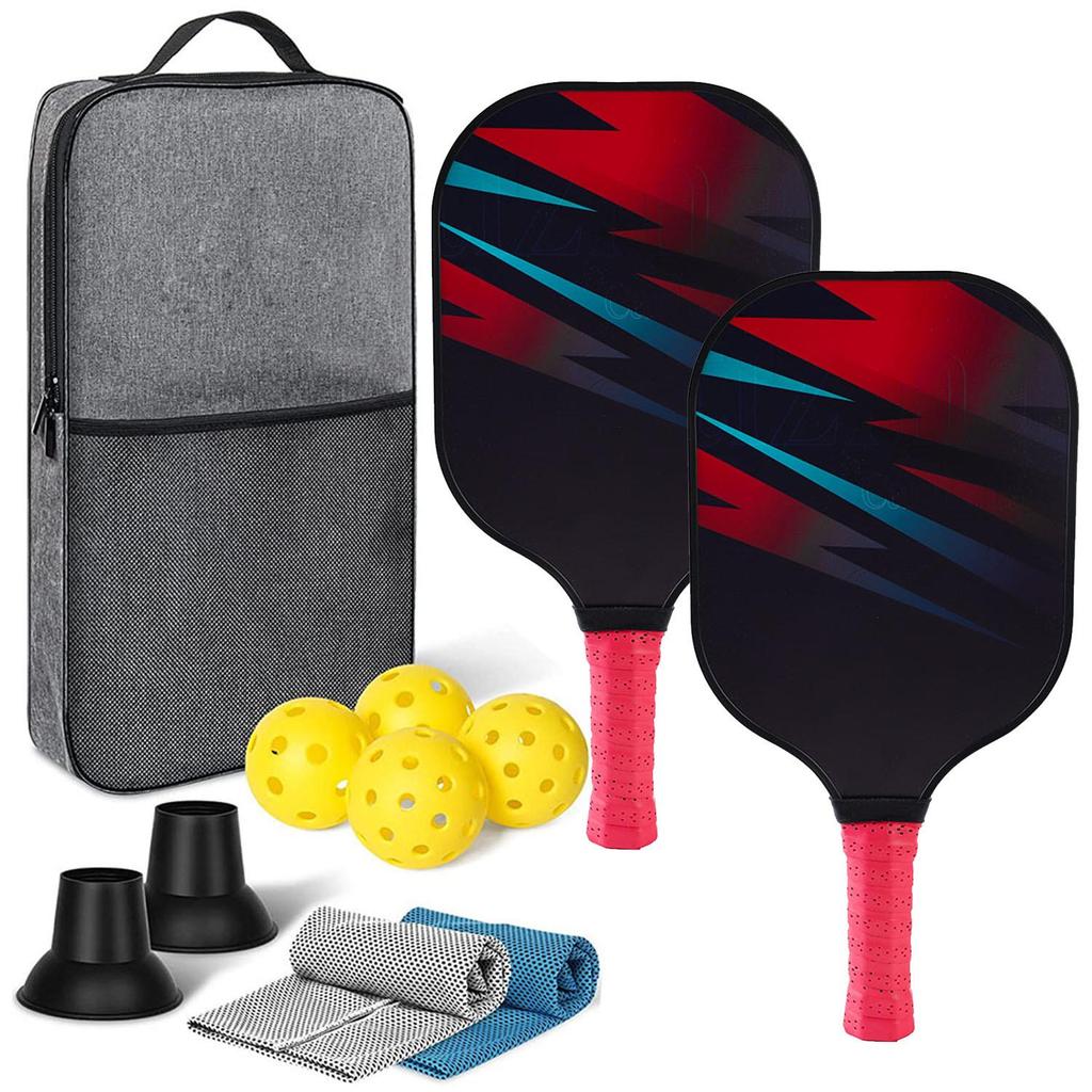 Rachetă și minge Pickleball din fibră de carbon, set cadou pentru prosoape de gheață pentru sporturi în aer liber