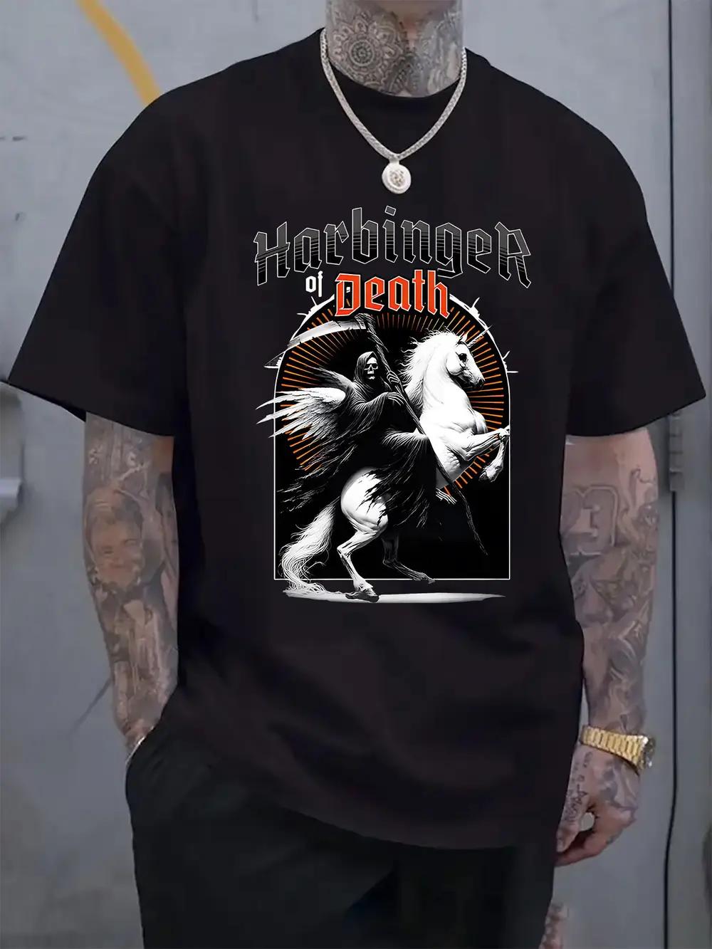 Graphic Print T-shirt - Grim Reaper Design S