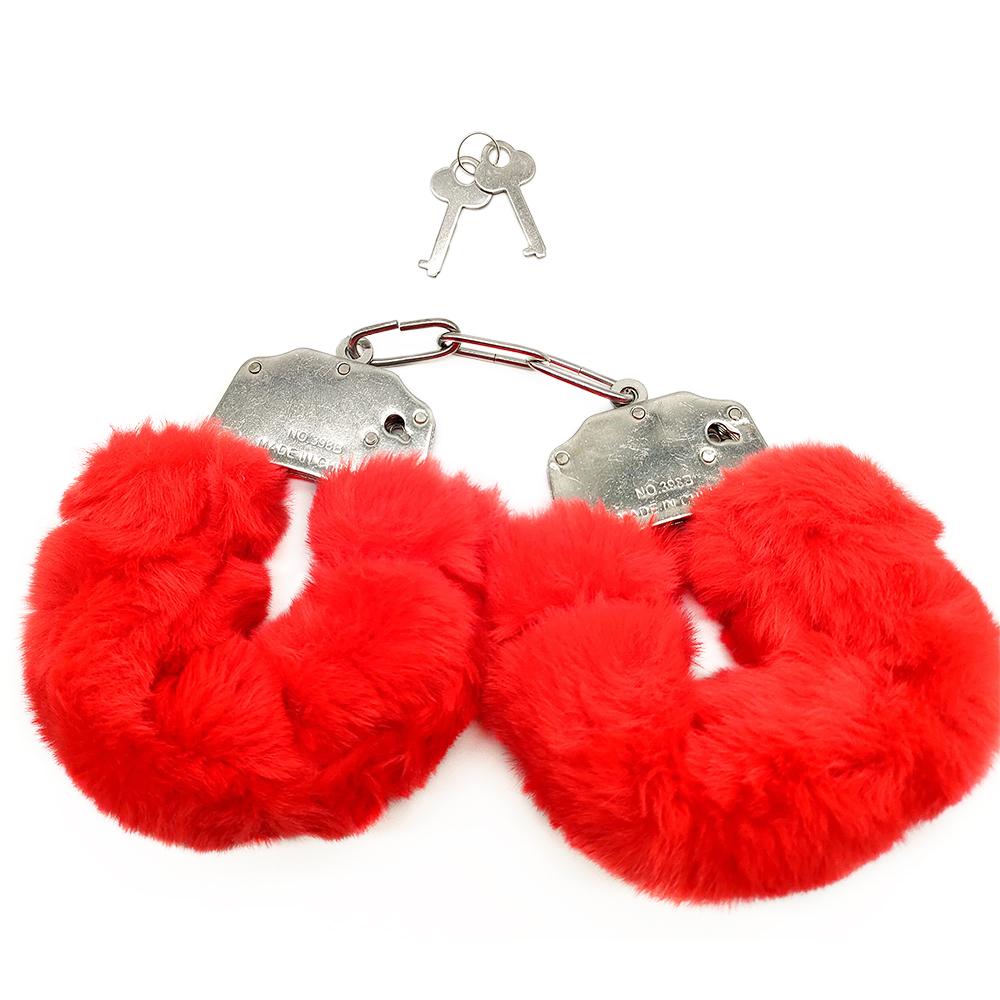 Plush Handcuffs Metal Alternative Tools Shackle Handcuffs SM Training Equipment Binding Adult Sex Toys for Women and Couples