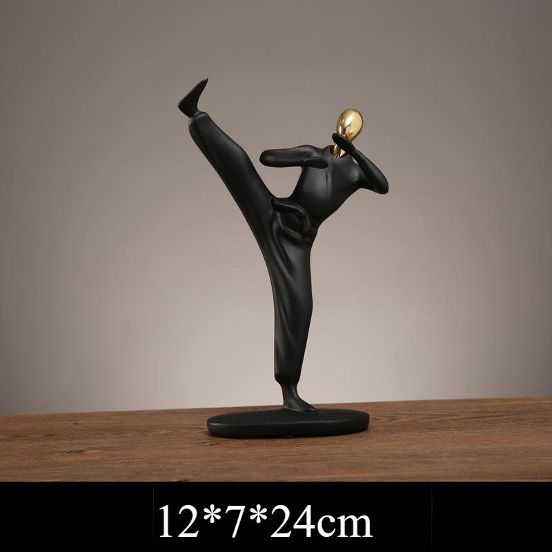 Y Sports-Themed Resin Figurines - Athletic Sculpture Decor for Living Room, Office Desk, Bookshelf, Cabinet - Modern Home Decor