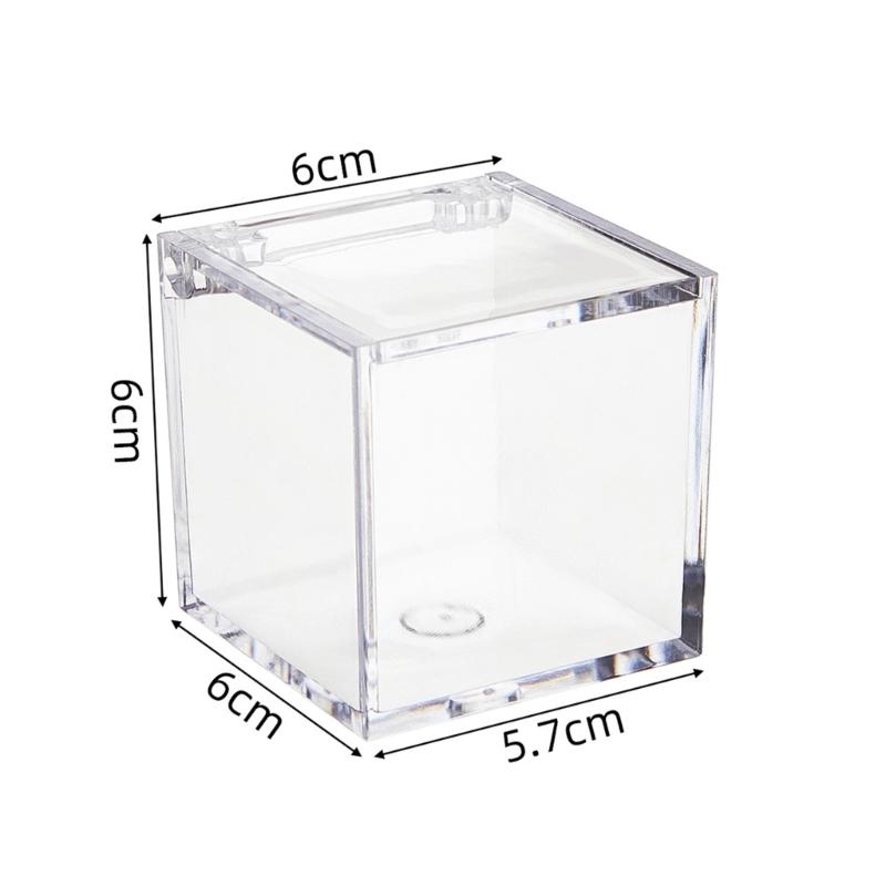 Conjunto de 12 Caixas Transparentes à Prova de Poeira para Embalar Doces Caixas de Armazenamento de Plástico para Doces e Biscoitos Recipientes Quadrados Cúbicos