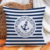 Custom Nautical Anchor Pillow Covers Personalized Boat Name Decorative Throw Pillowcases For Home Sofa Yacht Beach House Decor