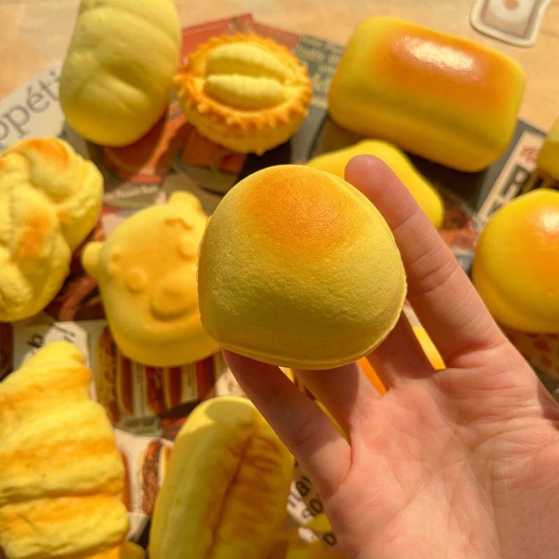Simulation Squishy Small Bread Fidget Toy Anti-Stress Slow Rising Cheese Cake Pinch Squeeze Stress Anti-Anxiety Gifts
