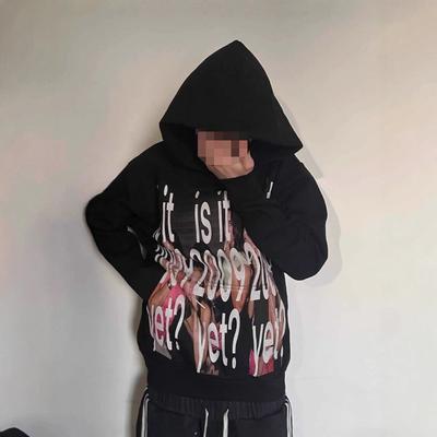 Y2K Retro Gothic Autumn Letter Printed Trendy Loose Fashion Casual Hoodie