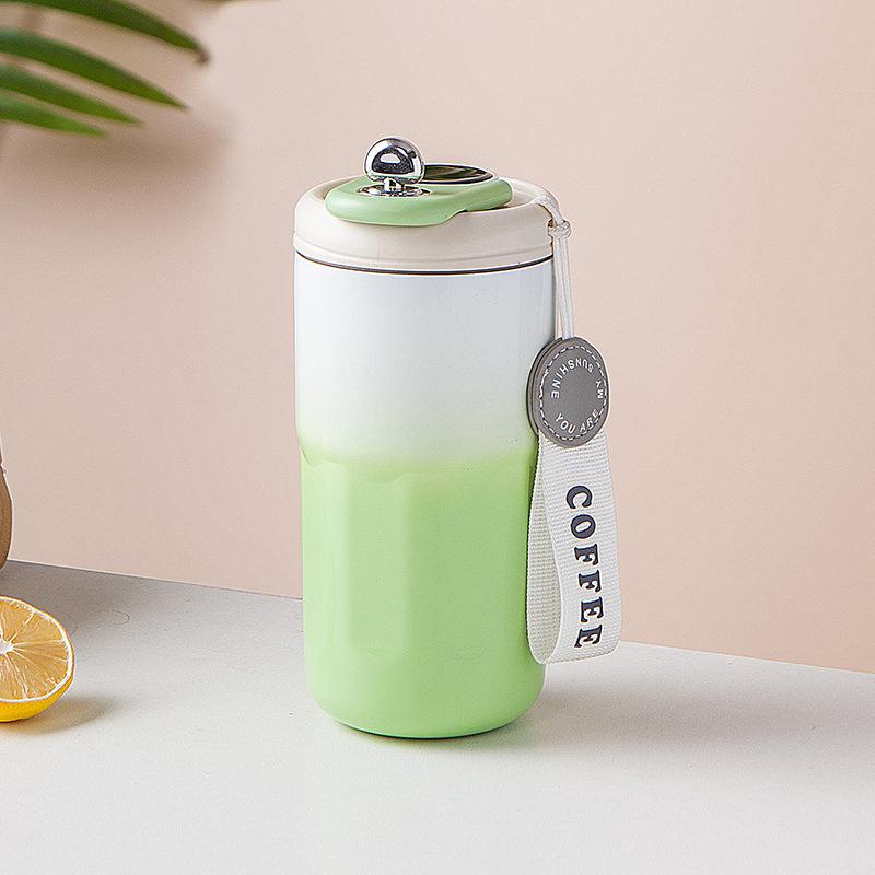 Coffee Thermos Cup Insulated Water Cup for Girls Fashionable Handy Accompanying Cup New Digital Display Cup Coffee Cup 420ml