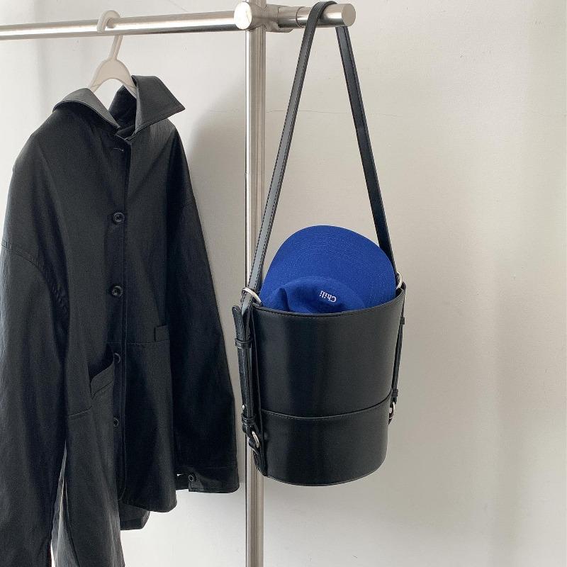 

Retro bucket bag women s trend new portable cylinder bag splicing design women s shoulder bag чёрный