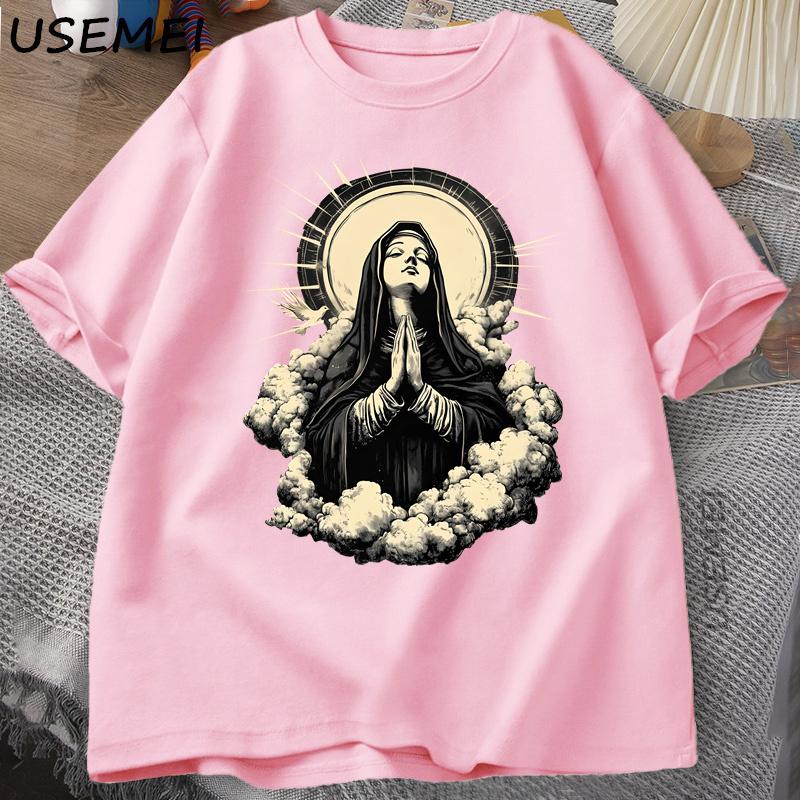 

2026Jesus Has Your Back TShirt Unisexs Summer PersonalityStreet Short Sleeve Cotton Loose CrewNeck Unisexs Womens Harajuku TShirt M