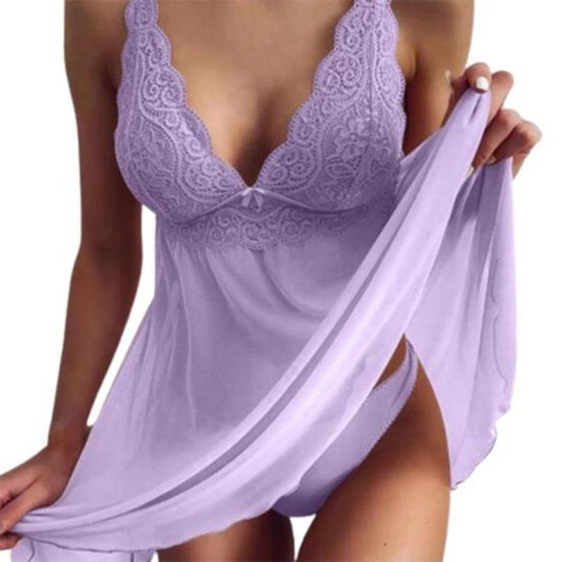 Multicolor women's nightdresses, sexy lace, erotic home, suspenders, v-neck pajamas